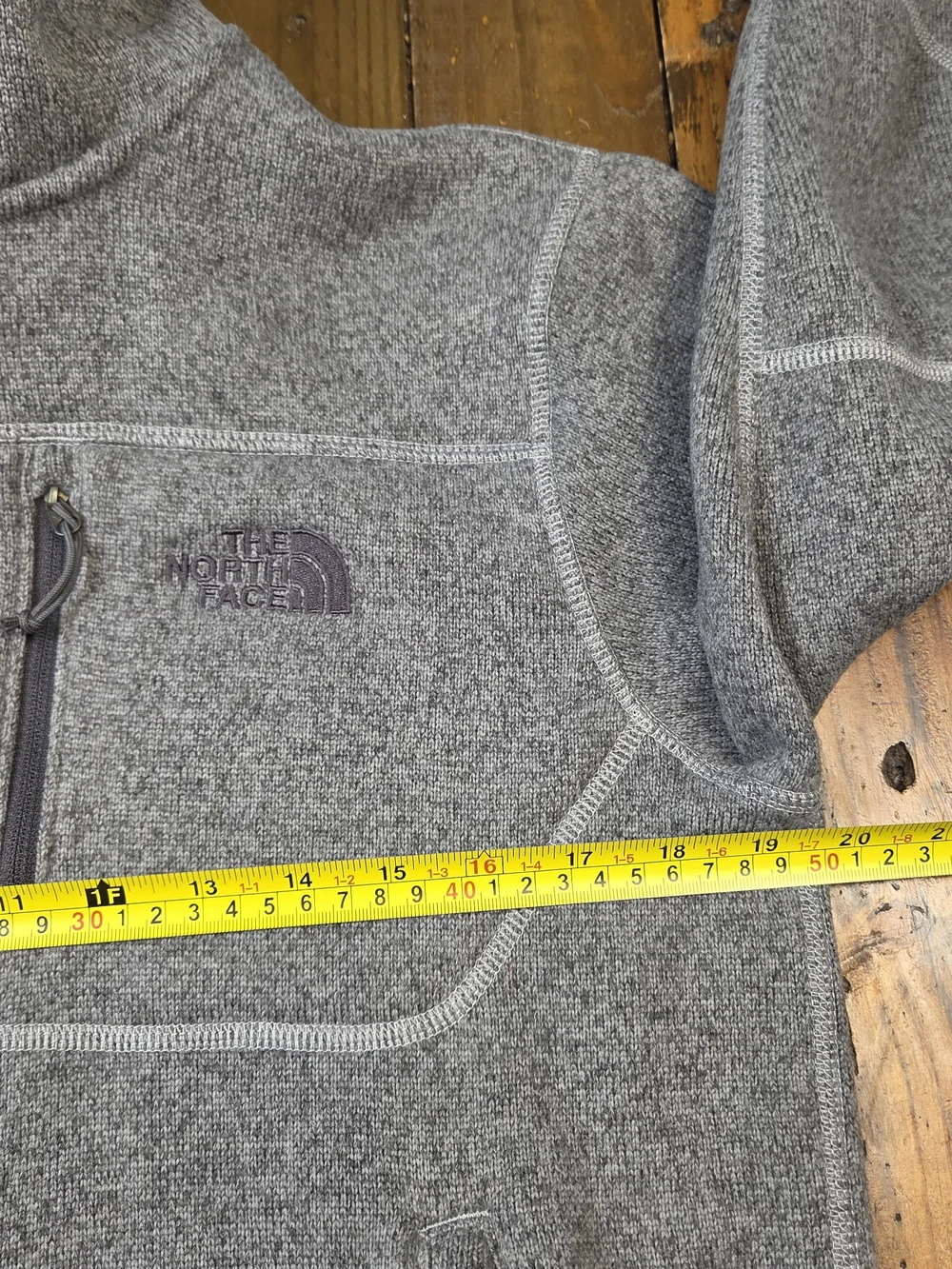 Mens The North Face Gray Heather Full-Zip Hooded Jacket Size Small